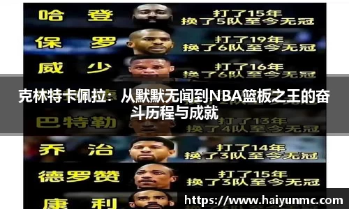 克林特卡佩拉：从默默无闻到NBA篮板之王的奋斗历程与成就