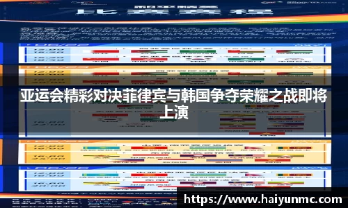 亚运会精彩对决菲律宾与韩国争夺荣耀之战即将上演